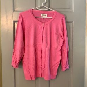 Pink cardigan with bow detail on sleeves